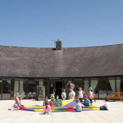 An Creagán (3 bedroom) – Inishtimahon - kids playing with parashot
