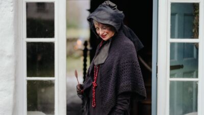 Hallowe’en at Ulster American Folk Park - Lady dressed in scary costume