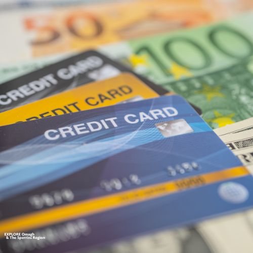 Generic image for bank with credit cards and cash